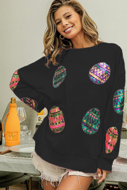 Oversized sweatshirt with Easter egg print