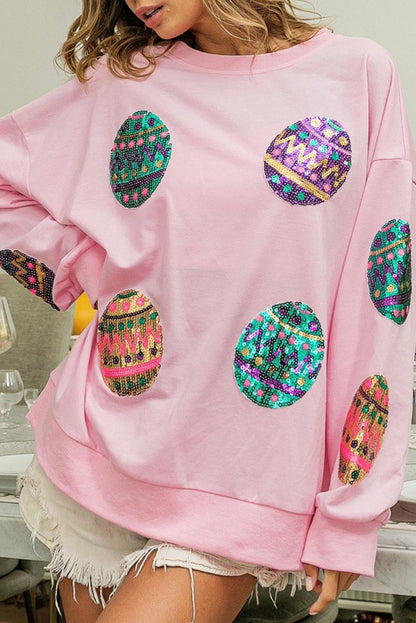 Oversized sweatshirt with Easter egg print